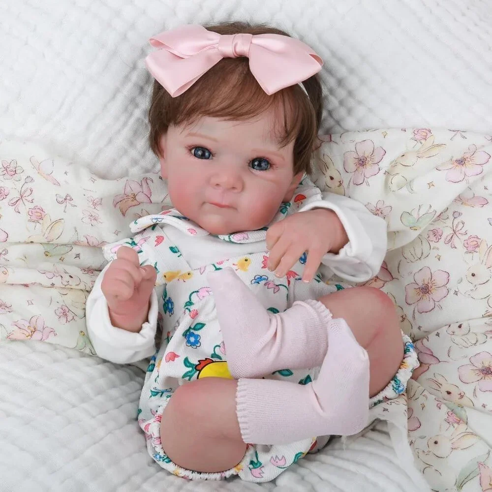 🆕18Inch Soft Cloth Body Newborn Baby Poseable Limbs Lola Doll Reborn Baby Girl
